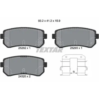 Колодки гальмівні, комплект TEXTAR 2529201