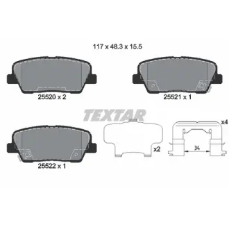 Колодки гальмівні, комплект TEXTAR 2552003