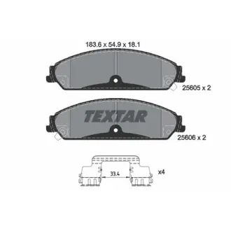Колодки тормозные, комплект TEXTAR 2560501