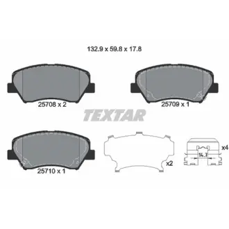 Колодки гальмівні, комплект TEXTAR 2570801