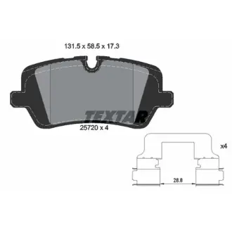 Колодки гальмівні, комплект TEXTAR 2572001