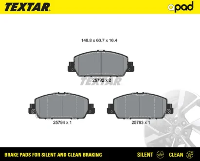 Колодки дискового гальма TEXTAR 2579201SC