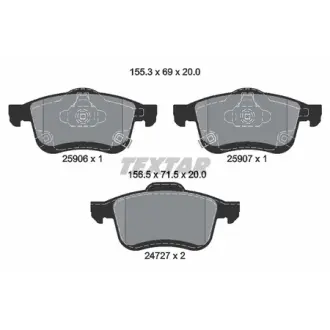 Колодки тормозные, комплект TEXTAR 2590601