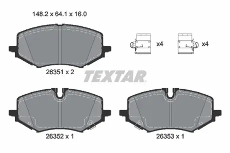 Колодки гальмівні, комплект TEXTAR 2635102