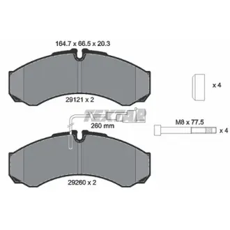 Колодки тормозные, комплект TEXTAR 2912113