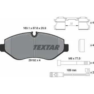 Колодки гальмівні, комплект TEXTAR 2919202