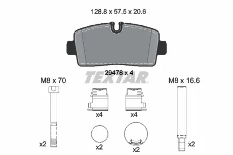 Колодки гальмівні, комплект TEXTAR 2947801