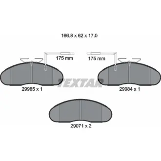 Колодки тормозные, комплект TEXTAR 2998501