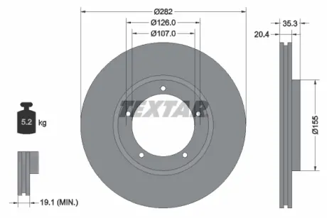 Тормозной диск TEXTAR 92006107