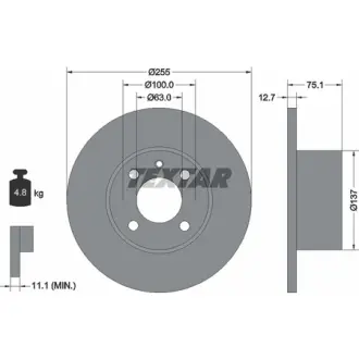 Тормозной диск TEXTAR 92011600