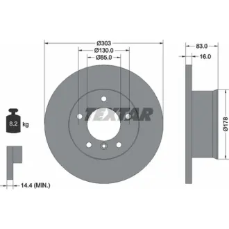 Тормозной диск TEXTAR 92020300