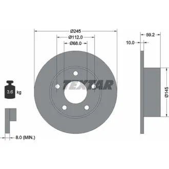 Тормозной диск TEXTAR 92022800
