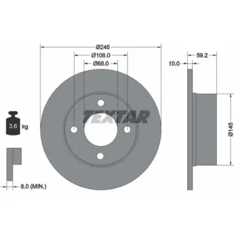 Тормозной диск TEXTAR 92026100