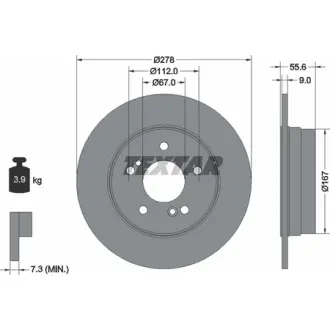 Диск гальмівний MERCEDES C(W203)/E(W210) "R D=278mm "85-11 TEXTAR 92032703