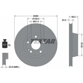 Тормозной диск TEXTAR 92036300