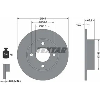 Тормозной диск TEXTAR 92037300