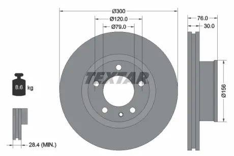 Тормозной диск TEXTAR 92037500