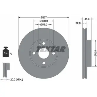 Тормозной диск TEXTAR 92061600
