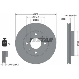 Тормозной диск TEXTAR 92062800