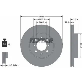 Тормозной диск TEXTAR 92070600