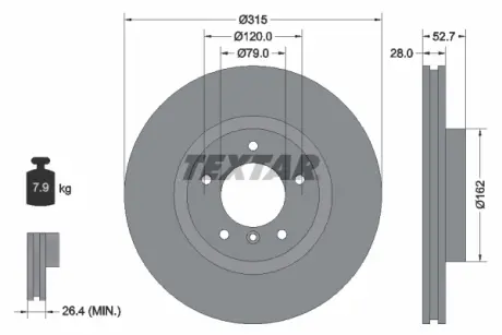 Тормозной диск TEXTAR 92071100