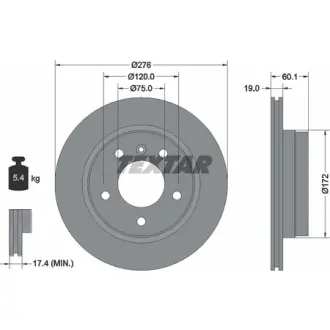 Диск гальмівний (задній) BMW 3 (E36/E46) 95-05 (276x19) PRO TEXTAR 92072403