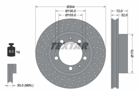 Тормозной диск TEXTAR 92076000