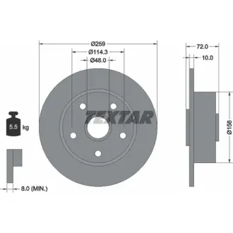 Тормозной диск TEXTAR 92078900