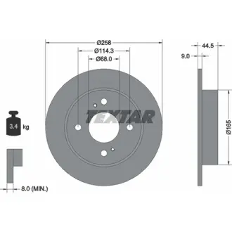 Тормозной диск TEXTAR 92080200