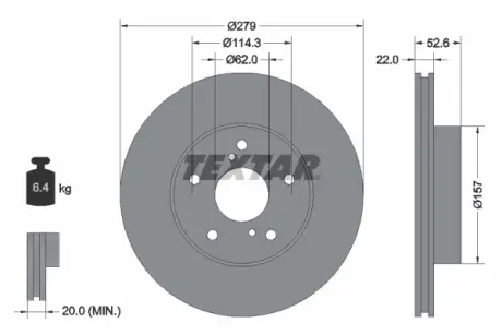 Тормозной диск TEXTAR 92080903