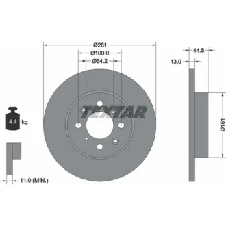 Тормозной диск TEXTAR 92090100