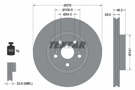 Тормозной диск TEXTAR 92090600