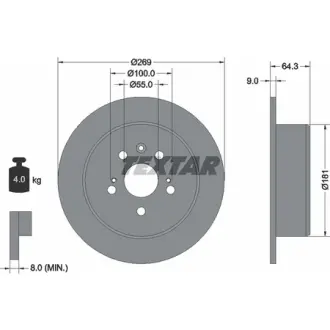 Тормозной диск TEXTAR 92090700
