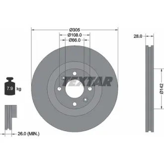 Тормозной диск TEXTAR 92097103
