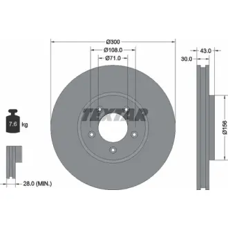 Тормозной диск TEXTAR 92099003