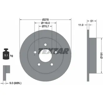 Тормозной диск TEXTAR 92099800