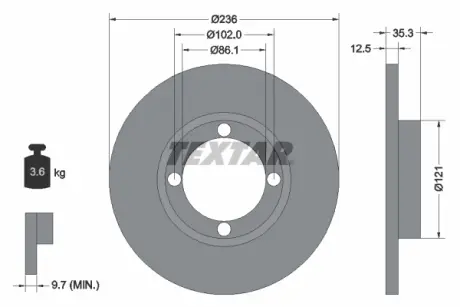 Тормозной диск TEXTAR 92100300