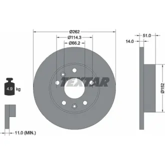 Тормозной диск TEXTAR 92102900
