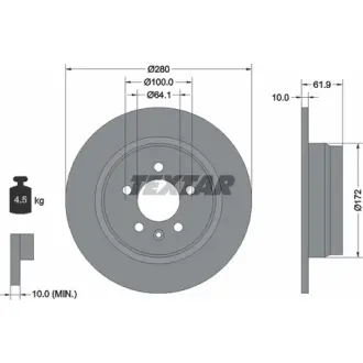 Тормозной диск TEXTAR 92103500