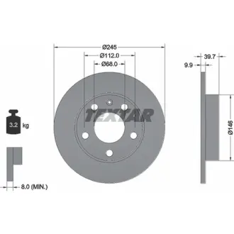 Диск гальмівний (задній) Audi 80/A4 93-09 (245x9.9) PRO TEXTAR 92106203