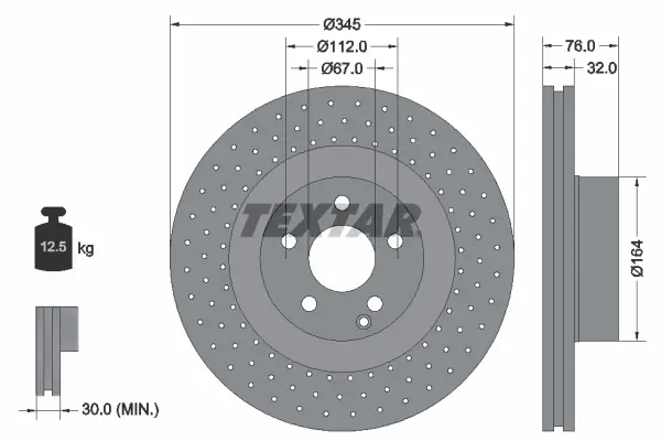 Тормозной диск TEXTAR 92108803 (фото 1)