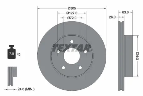 Тормозной диск TEXTAR 92113603