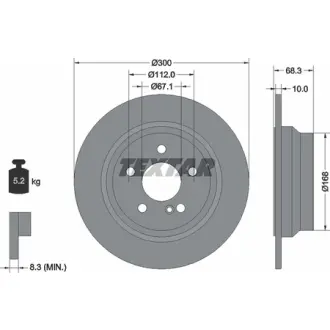 Диск гальмівний (задній) MB E-class (W211/W212/S211/S212) 02-09 (300x10) PRO+ TEXTAR 92115405