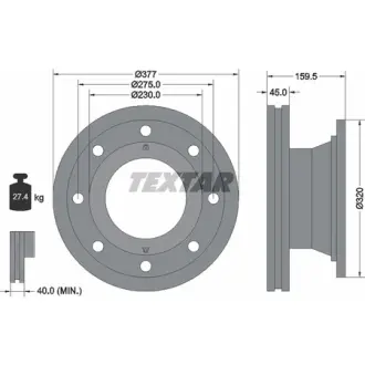 Тормозной диск TEXTAR 92116300