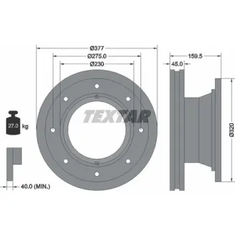Тормозной диск TEXTAR 92116400