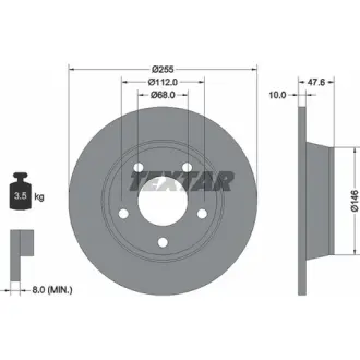 Диск гальмівний задн Лів-Прав AUDI A6 C5. ALLROAD C5 1.8-3.0 02.97-08.05 TEXTAR 92117303