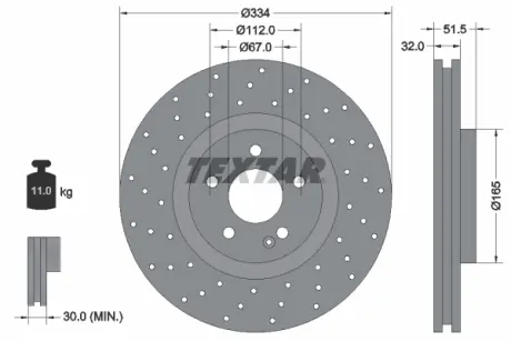 Тормозной диск TEXTAR 92123800