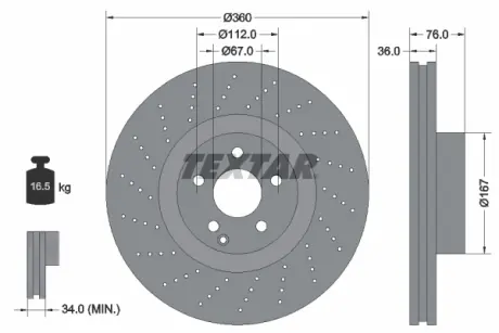 Тормозной диск TEXTAR 92124200