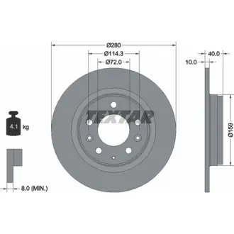 Диск гальмівний (задній) Mazda 6 02-13/626 98-02/323 F/S 98-04 (280x10) PRO TEXTAR 92125603