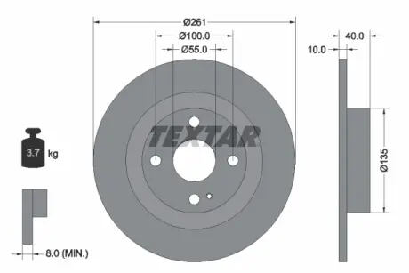 Тормозной диск TEXTAR 92130203